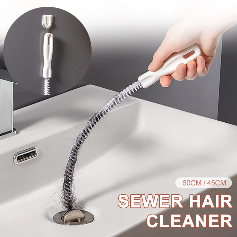 Pipe Dredging Brush Flexible Drain Brush Super Long Pipe Dredging Brush Bathroom Hair Sewer Sink Cleaning Brush For Kitchen