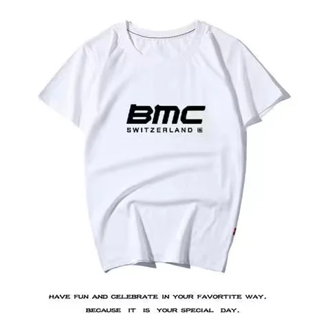 BMC American Racing Team Men Summer Pure Cotton Letter Printed T-shirt Tour De France Cycling Short Sleeved Parenting T-shirt
