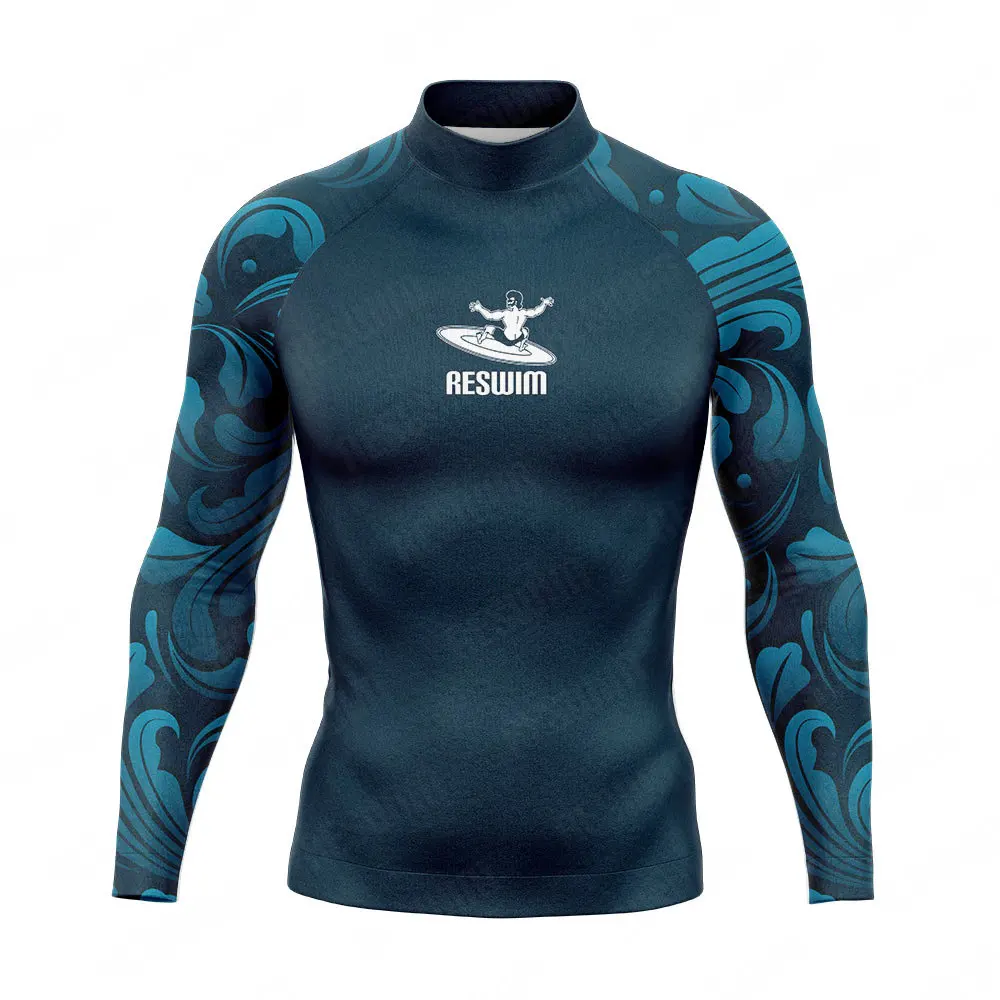 New Mens Swimsuit Rash Guard Long Sleeve Surfing Shirt UPF 50 Swimwear All Time T-Shirt Sports GYM Surf Diving Clothes Rashguard