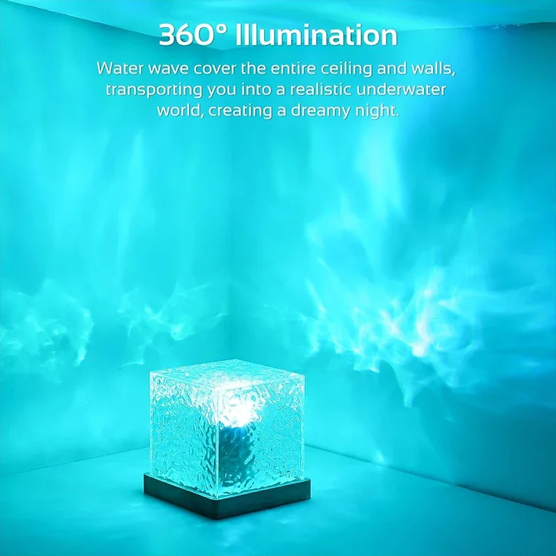 Galaxy Projector Night Light for Bedroom, 16 Color Northern Lights, Nightlight with Remote Control, Cube Ocean Wave LED