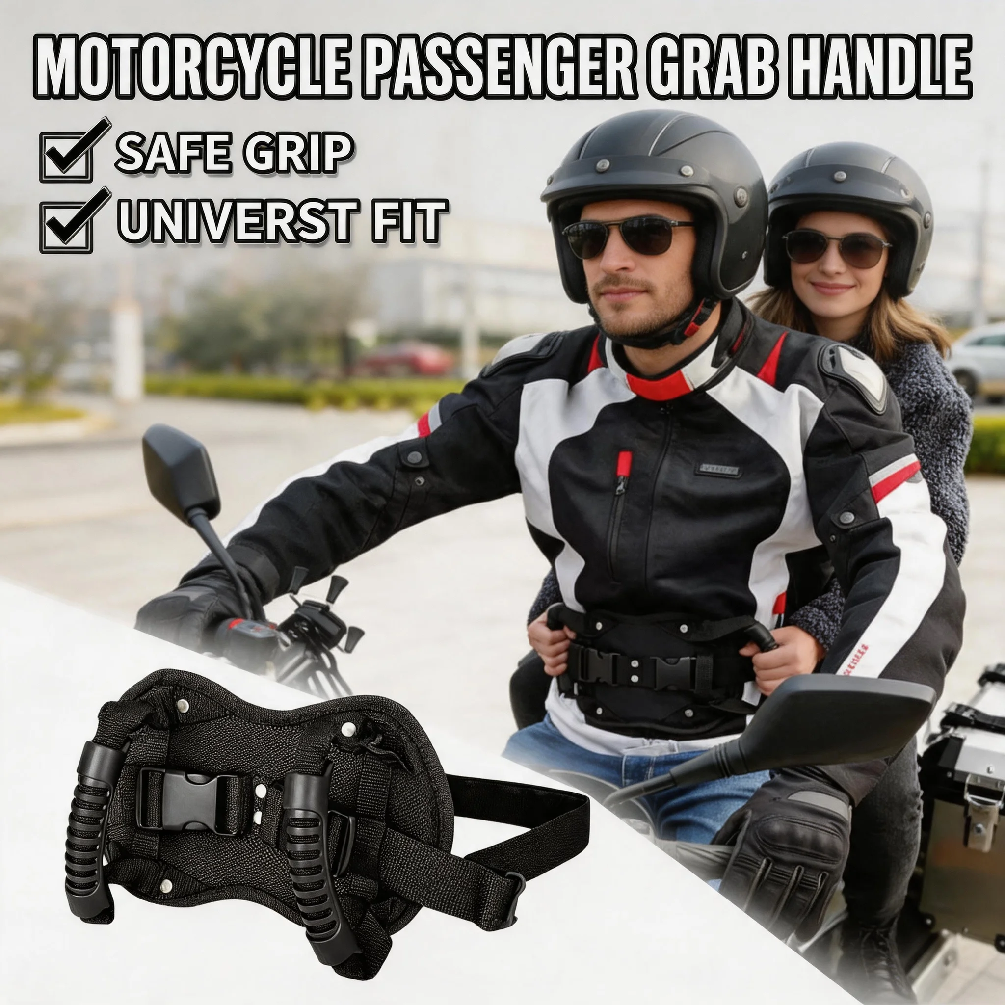 ATV Rear Seat Safety Armrests Universal Heavy Duty Passenger Grab Handles for Motorcycle Beach Snowmobile Dirt Bike Accessories