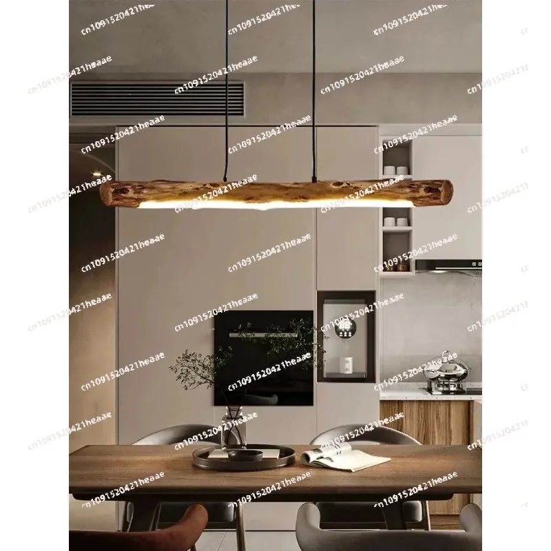 Suitable for kitchen, bar, restaurant pendant lights with adjustable heating ropes, minimalist wooden pendant lights,