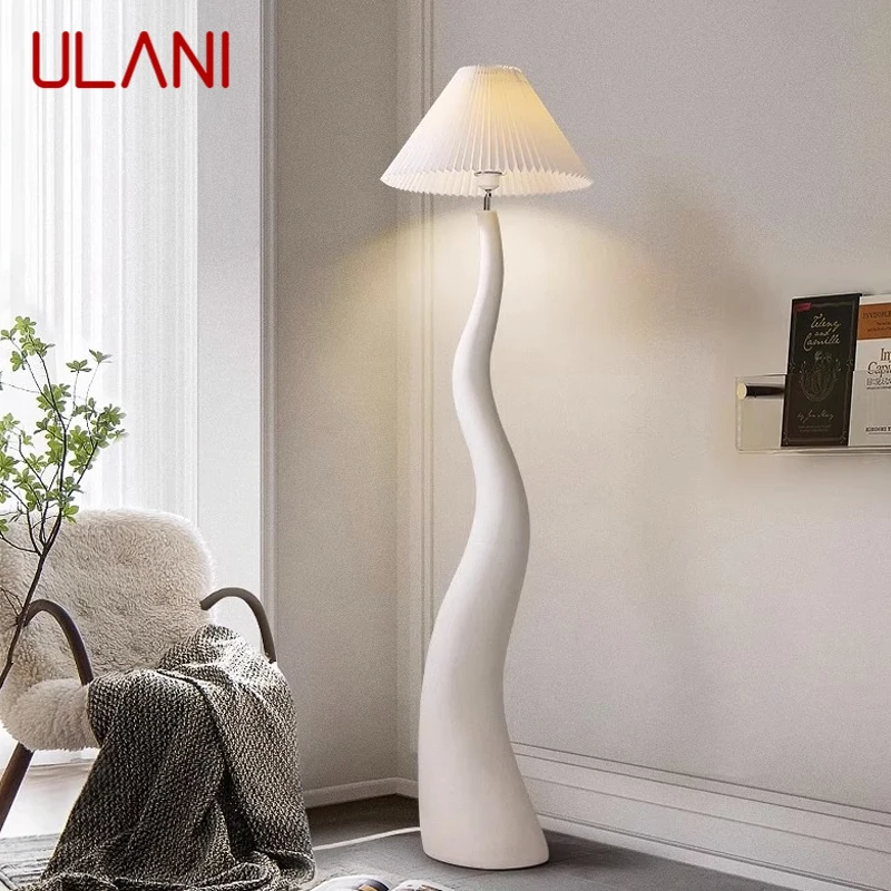 ULANI Nordic Cream Style Floor Lamp French Style Living Room Bedroom Creative Curved Decorative Atmosphere