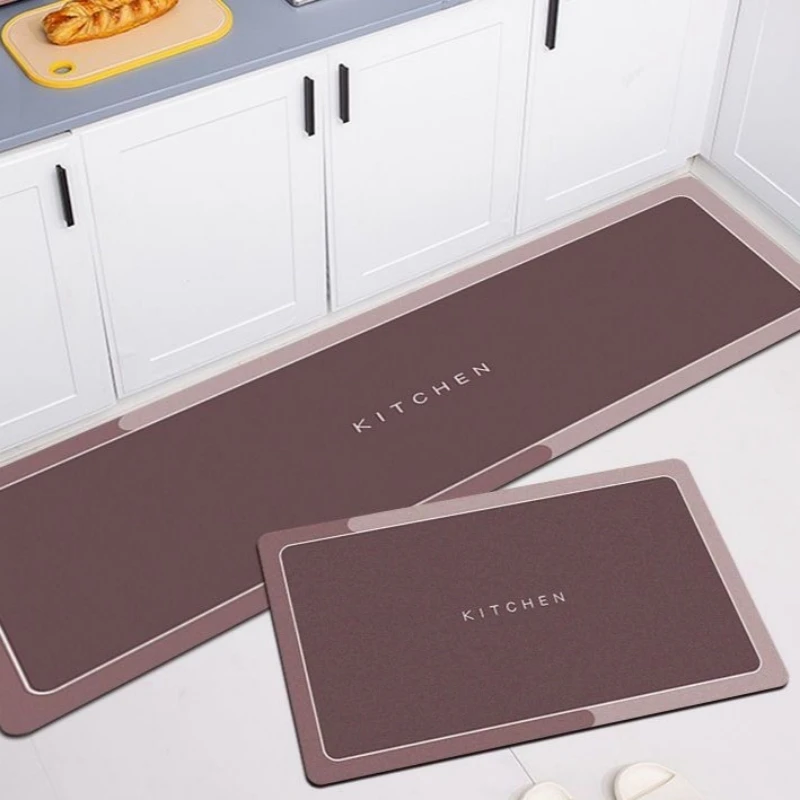 Thickened Long Strip Diatomaceous Earth Kitchen Floor Mat Dirt Resistant Absorbent Carpet Erasable Waterproof Anti Slip Rugs