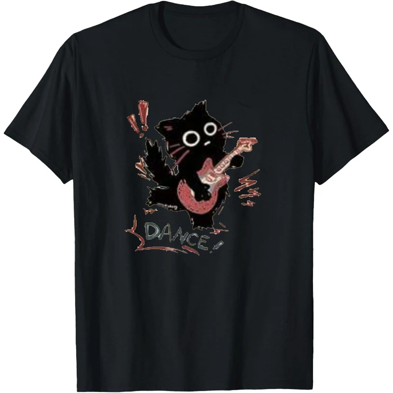 Harajuku Christmas Cat Cat Graphic Tee Funny Harajuku Graphic Women Round Collar Print High Qaulity Fabric Selection Stylish Tee