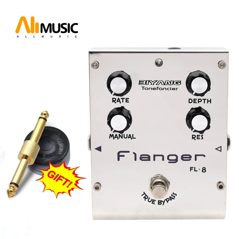 

Biyang Tonefancier FL-8 Analog Flanger Electric Guitar Effect Pedal True Bypass with gold pedal Connector