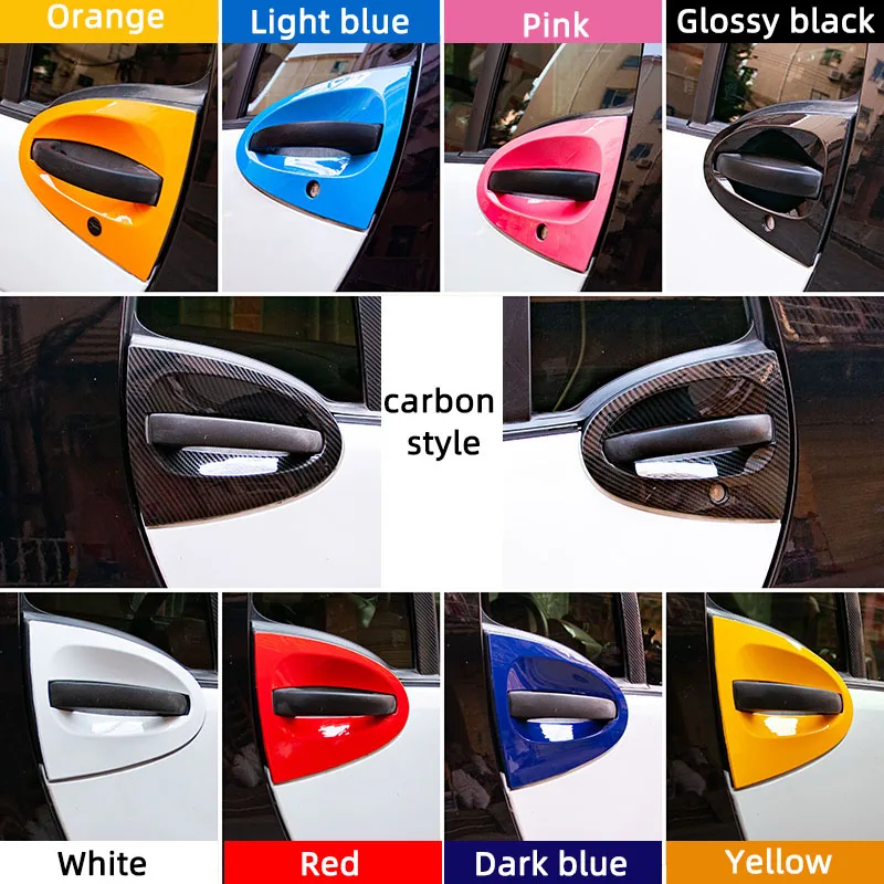 Door Handles Bowl Decoration Cover Colorful Protective Car Stickers For Mercedes Smart 451 Fortwo Brabus Exterior Accessories