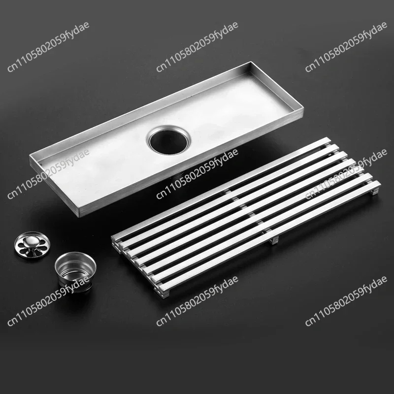 Stainless Steel 304 Rectangular Bar Drain with Odor-Proof Design and High-Flow Capacity, Extra-Thick Bathroom Model