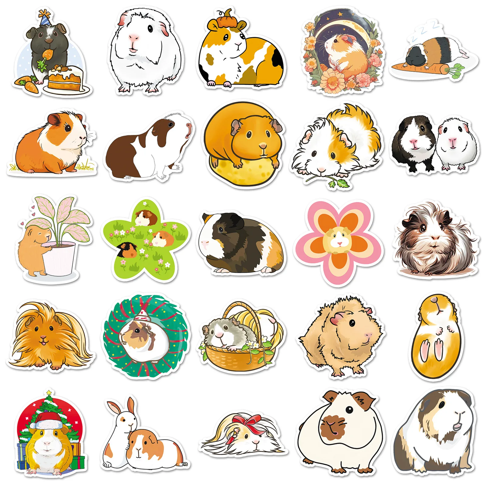 10/30/51PCS Cartoon Cute Animal Cavia Porcellus Sticker Kawaii Graffiti Waterproof Decal Kids Toy DIY Stationery Box Notebook