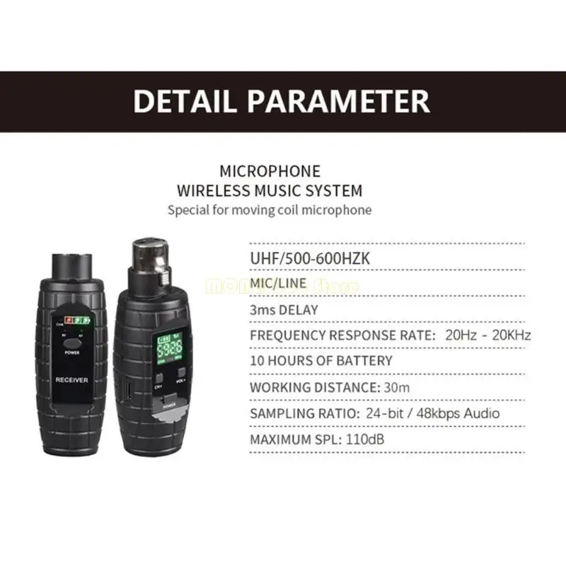 

F62C прочные UHF -протекание до беспроводных конвертера микрофона Широкие диапазоны приложений