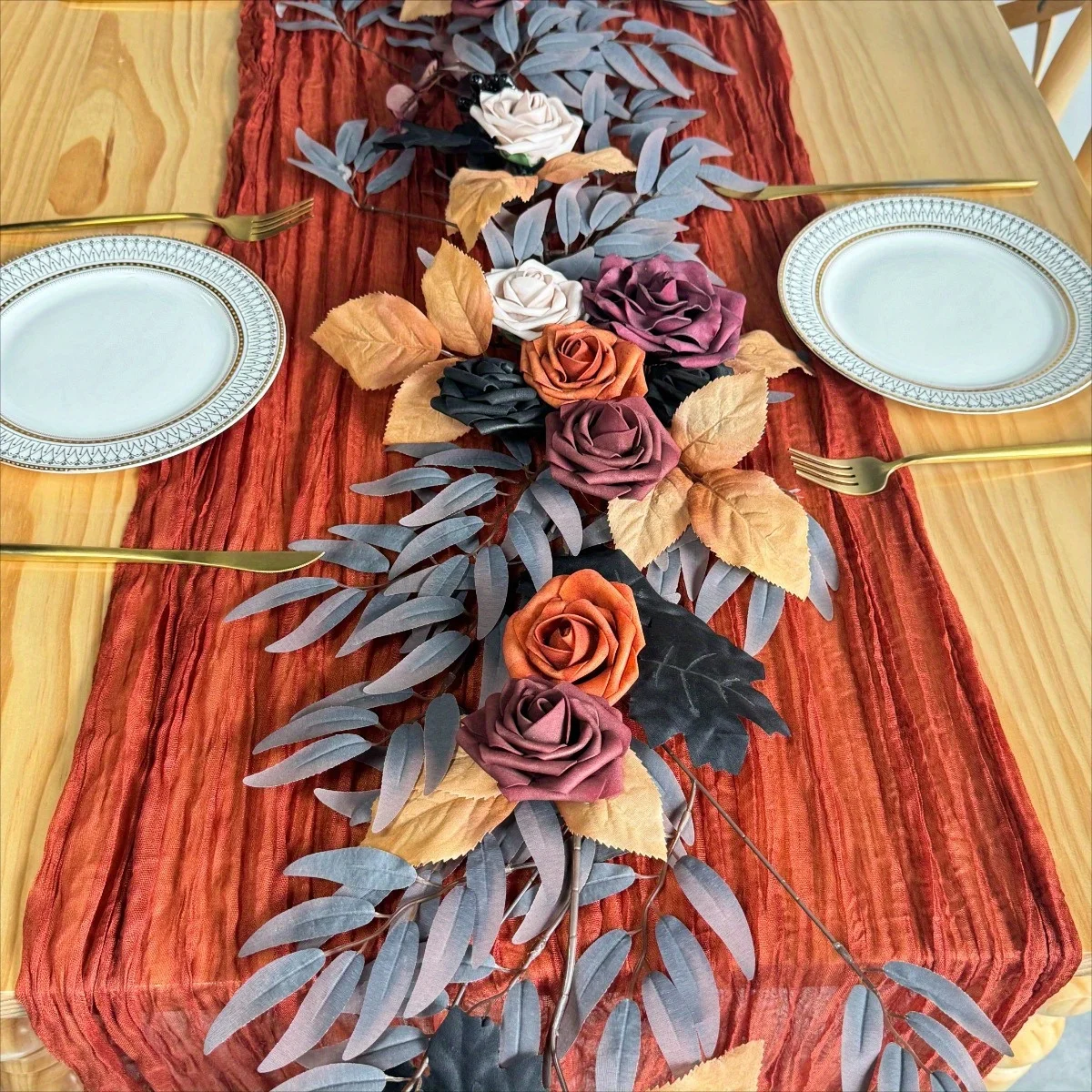 

Artificial Floral Garland with Flowers, 5.9ft Rose Flower Garland Handcrafted Wedding Centerpieces for Rehearsal Dinner