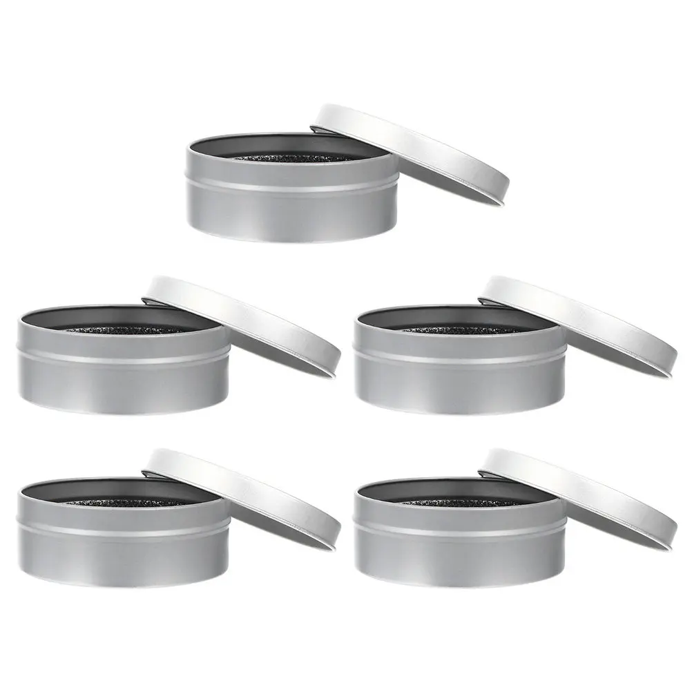 5 Sets Brush Cleaning Box with Activated Carbon Sponge for Gentle Pigment Removal & Portable Makeup Brush Care