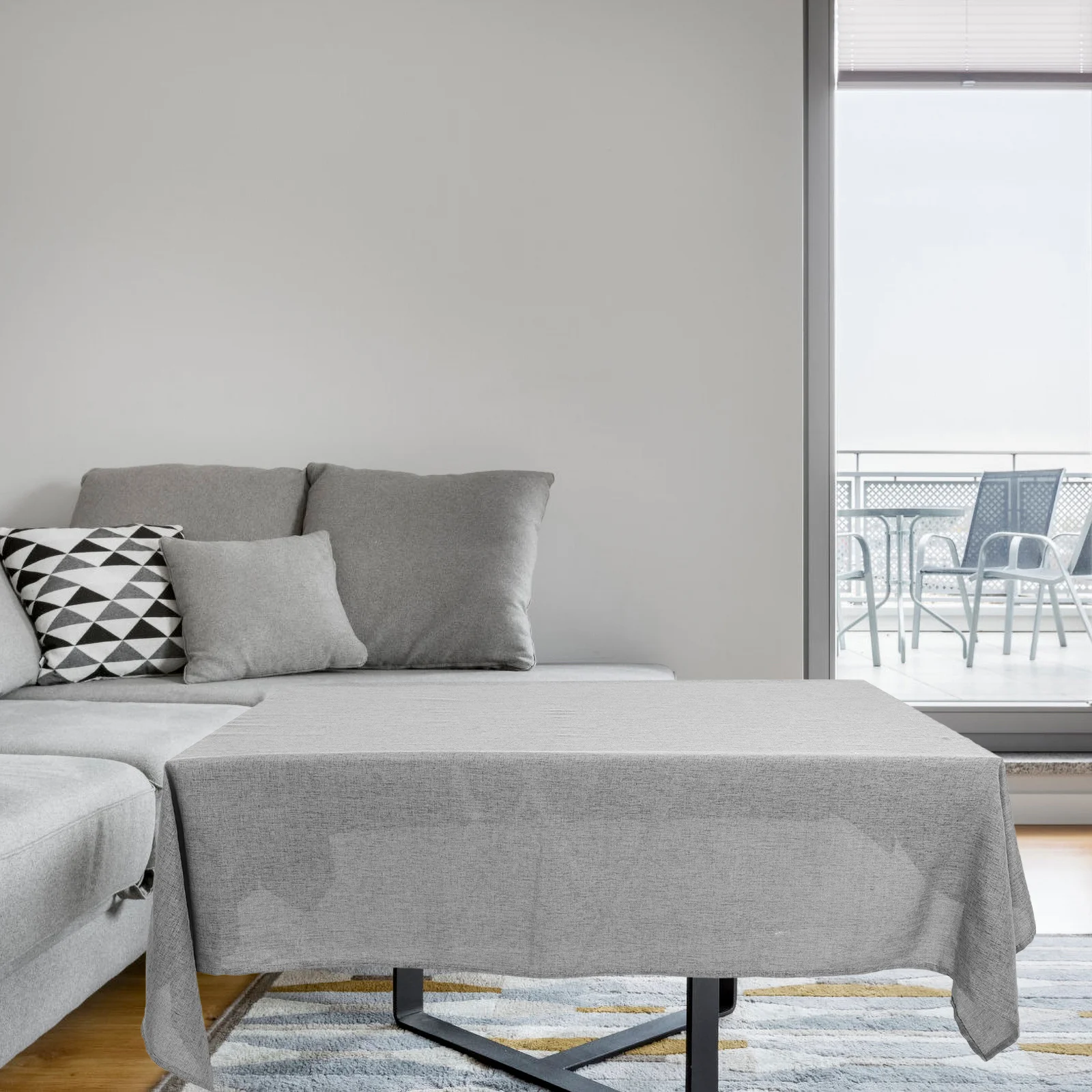 

Farmhouse Tablecloth Rectangular Linen Table Mat Solid-Colored Wear-Resistant Elegant Dining Table Cover