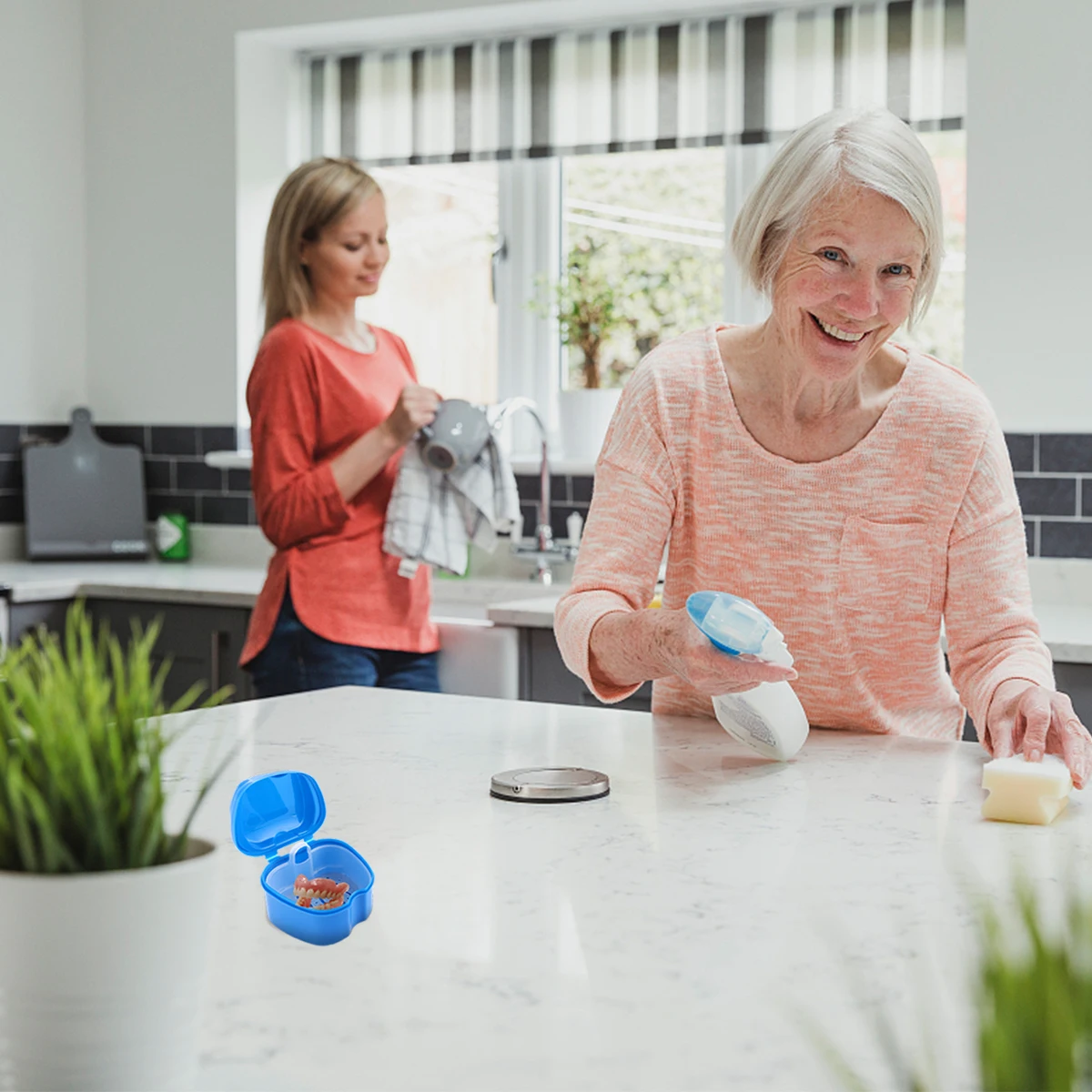 

3pcs Denture Storage Box Portable Double Layer Leak Proof Dental Container For False Teeth Retainer Mouth Guard Case