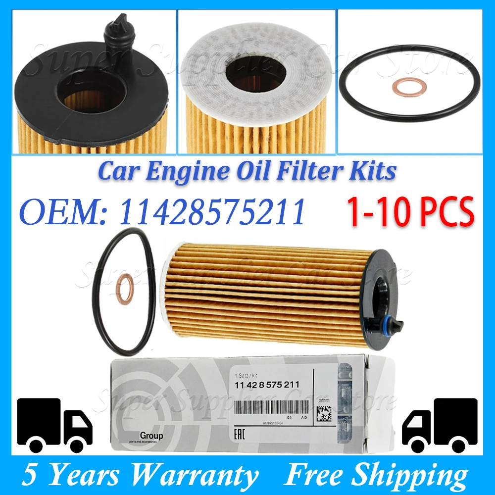 1/10piece Car Oil Filter For BMW F10 F15 F20 F25 F30 F34 G01 G20 G30 118i 320i 320d 520d 530 X3 X4 X5 B47 B48 Engine 11428575211
