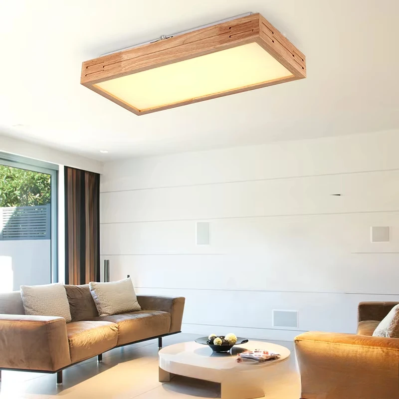 Acrylic  Nordic Wooden Foyer Bedroom Dinning Room LED Ceiling Lamp