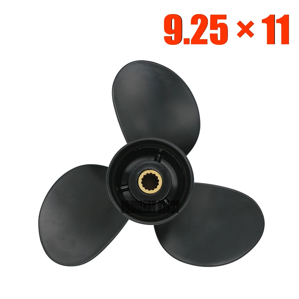 9.25*11 Outboard Propeller For Tohatsu Mercury 9.9hp 15hp 20hp Boat Aluminum Alloy Screw 14 Spline Boat Engine 48-897754A11