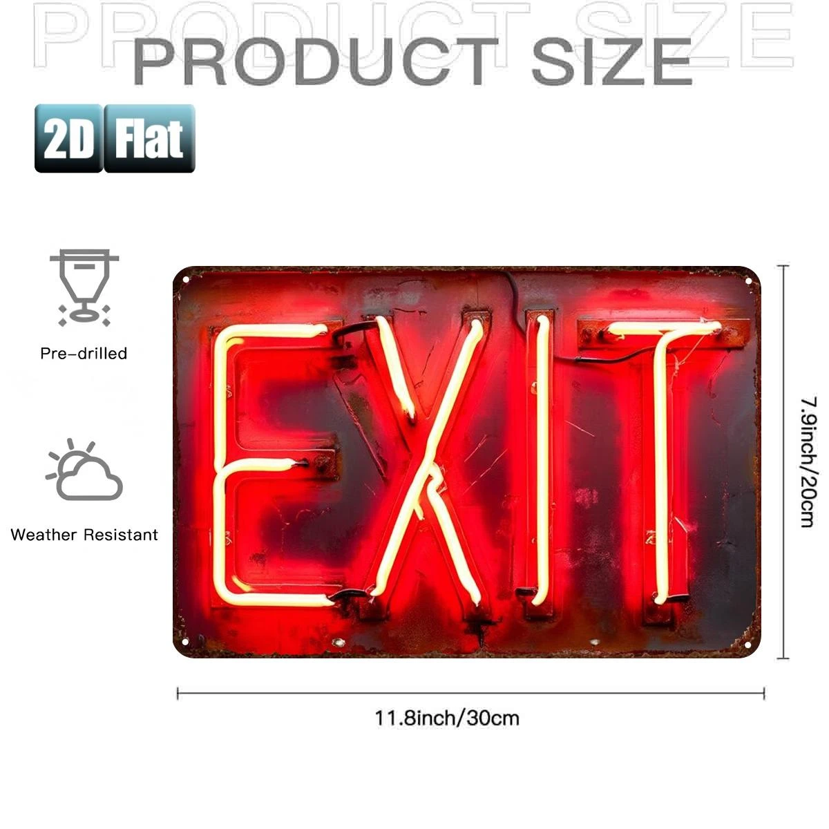 2D Flat, 1pc,Neon Red 