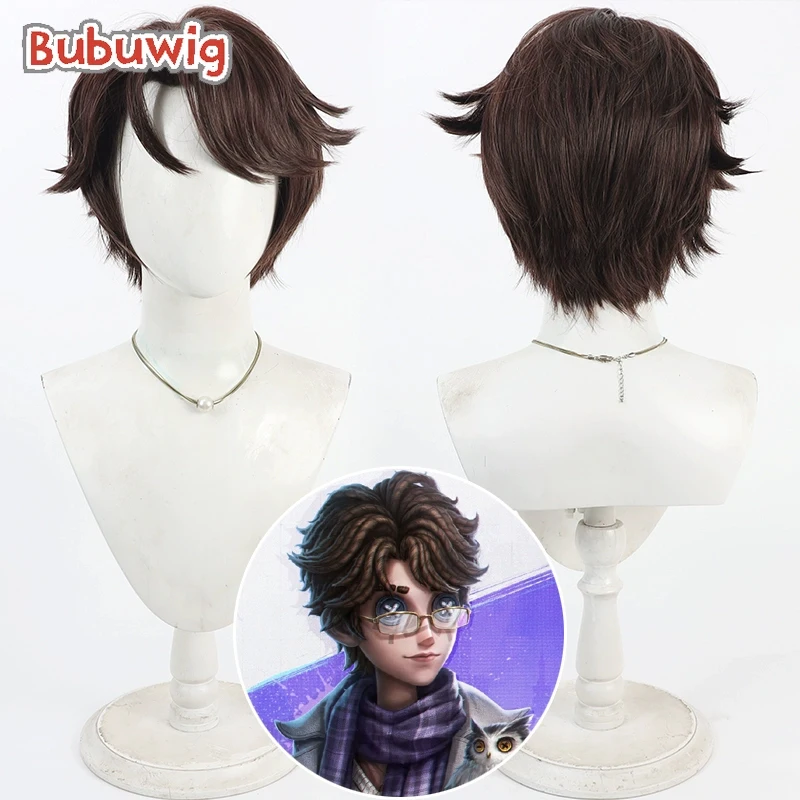 

Bubuwig Synthetic Hair Eli Clark Cosplay Wigs Game Identity V Eli Clark Halloween 30cm Short Straight Brown Wig Heat Resistant