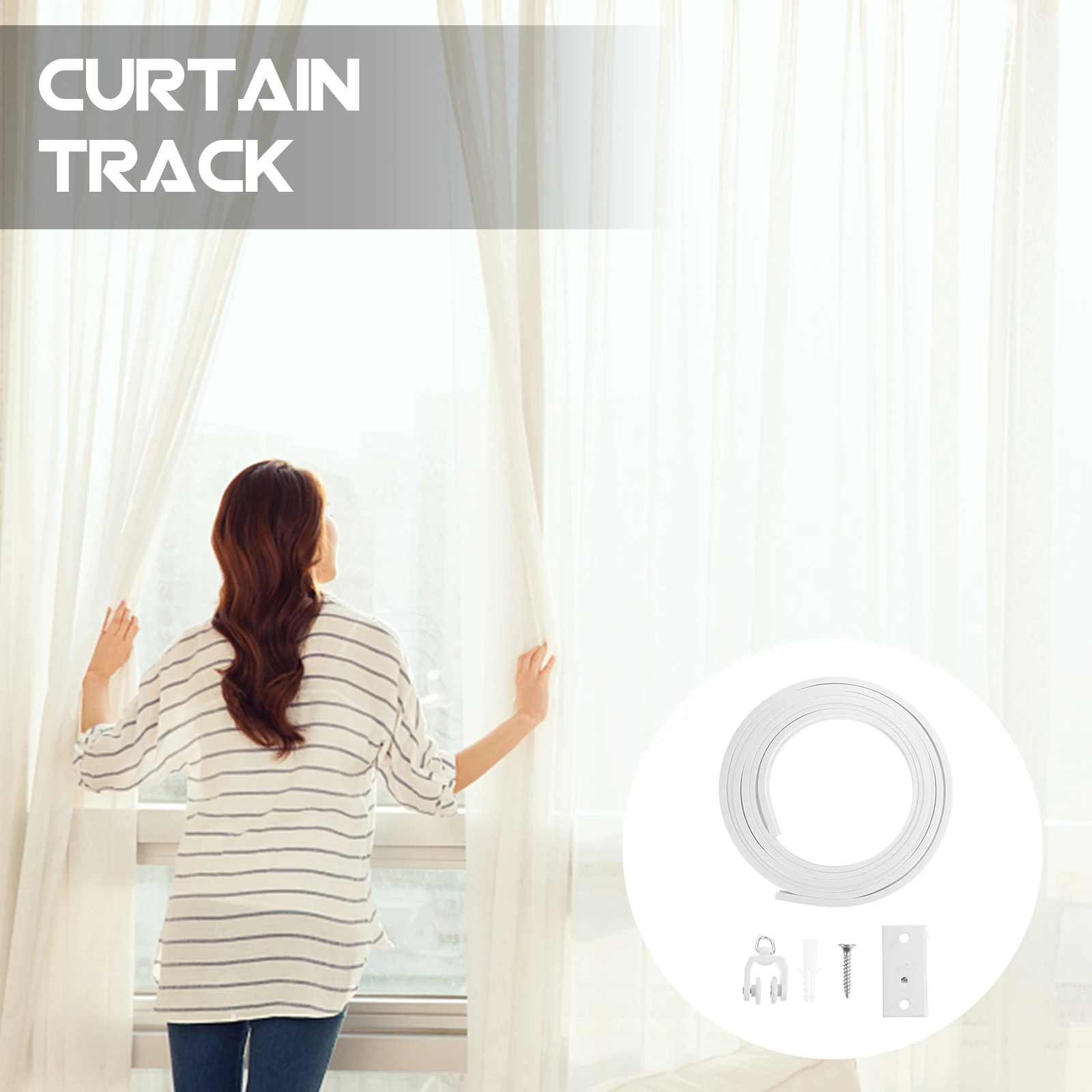 

Flexible Silent Curtain Track Plastic Steel Bendable Cut and Fittings Rod