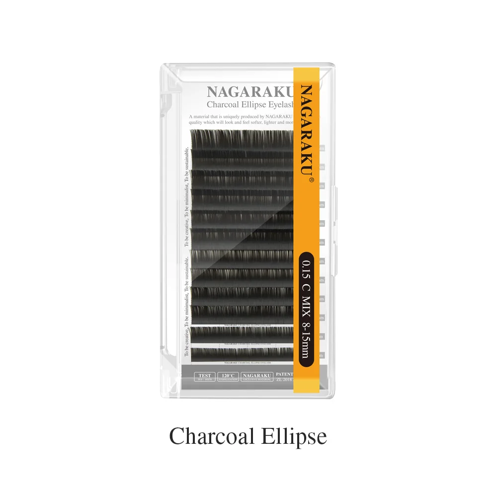 NAGARAKU Flache Split-Tips Weiche Natürliche Kohle-Ellipsen-Verlängerungszubehör Braun Schwarz Grau Hell Schwarz – Detail 2
