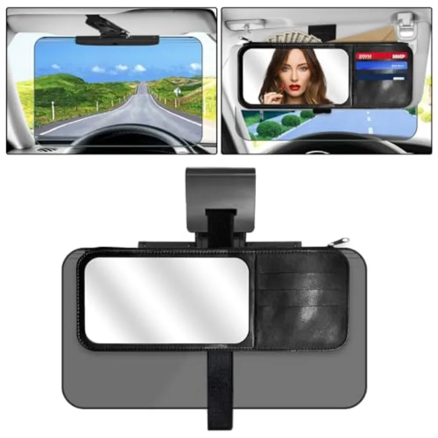 

Sun Visor Extender for Cars3 in 1 Adjustable Polarized Sun Visor Extender Visor Organizer and Mirror for Car. Polarized Car Sun