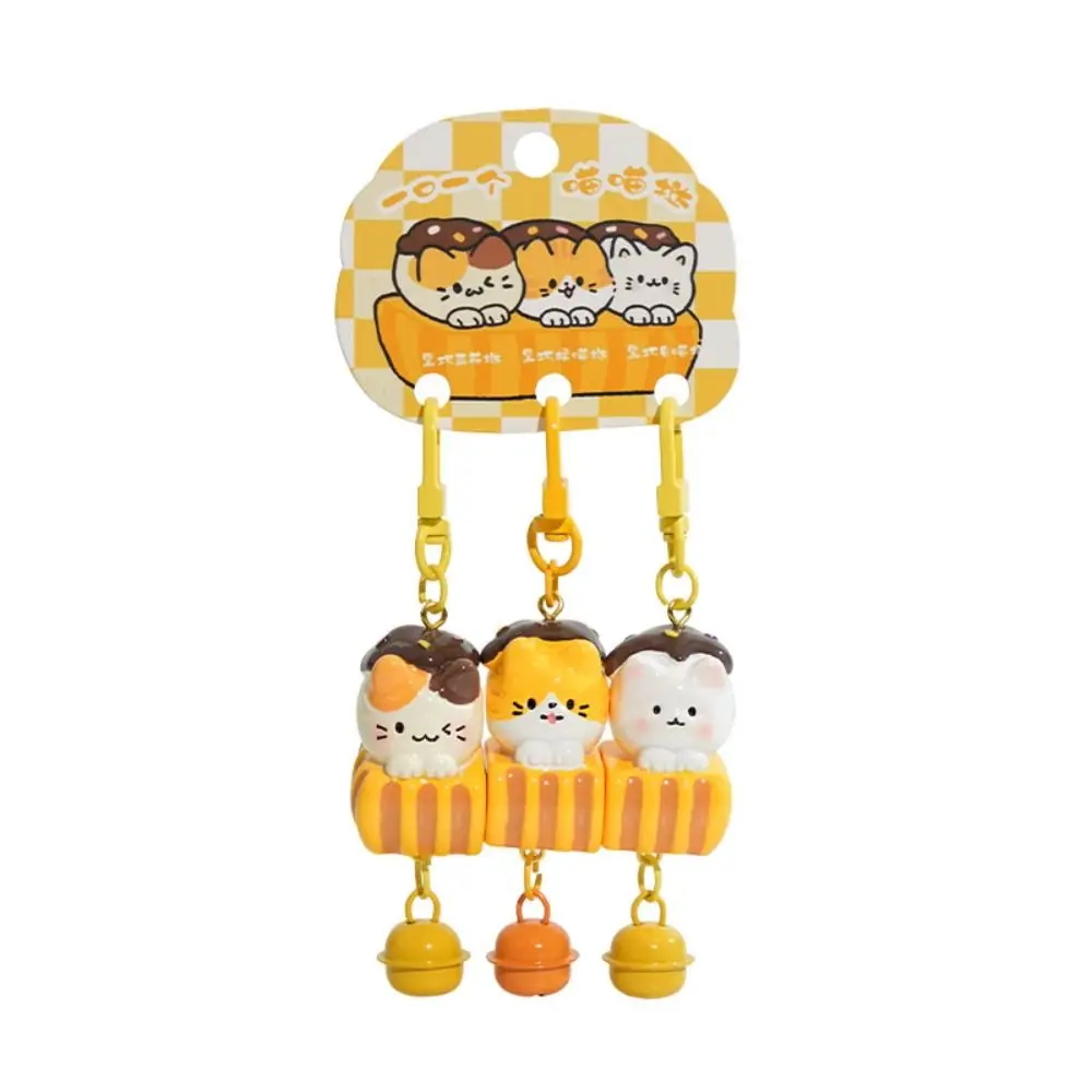 3 Pcs Set Cat Magnetic Snap Keychain Hanging Ornament Hanging Charm Animal Keychain Cartoon Bag Accessory Backpack Ornament Keys
