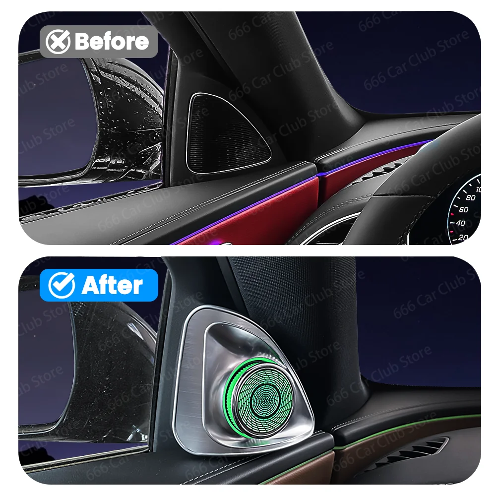 دوران دائم LED 4D المتكلم لمرسيدس بنز C-E-S W205 W213 W177 CLA GLA B W167 W222 C-Coupe W238 اللون مكبر الصوت المتكلم