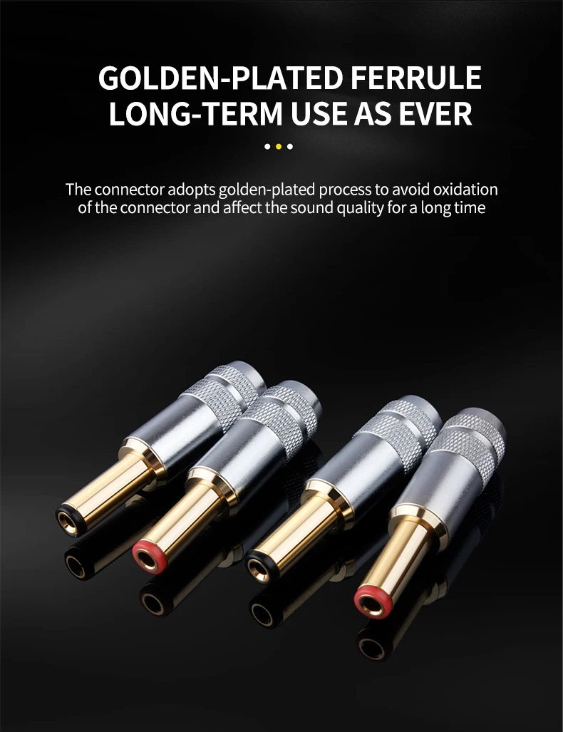 YYAUDIO Kupferbeschichteter Gold-DC-2.1G/2.5G DC-Stromstecker Schweißanschluss für Lineare Stromversorgung 1 Stück – Detail 3