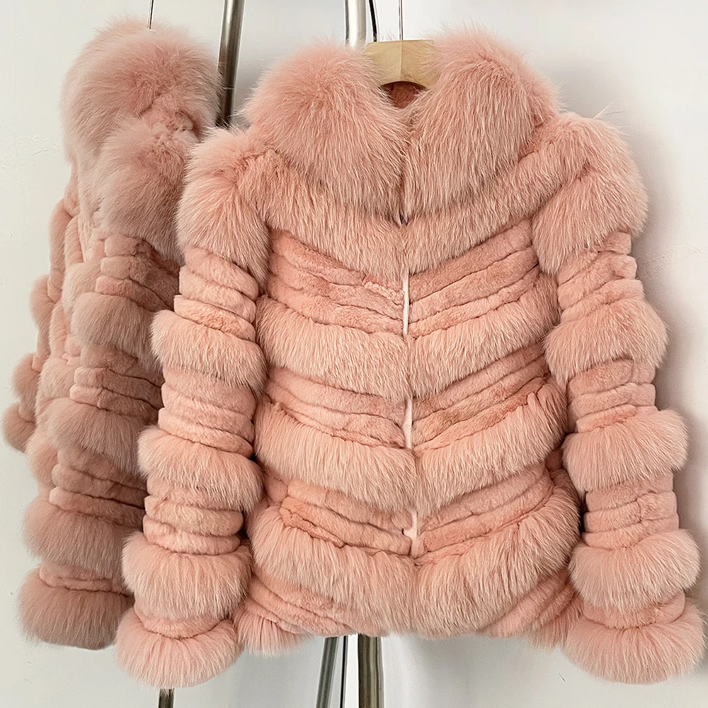 Quiet Luxury Real Fox Fur Trimmed Fur Women 2026 Winter Elegant Natural Fur Collar Overcoat Natural Fox Fur Jacket Thick Warm