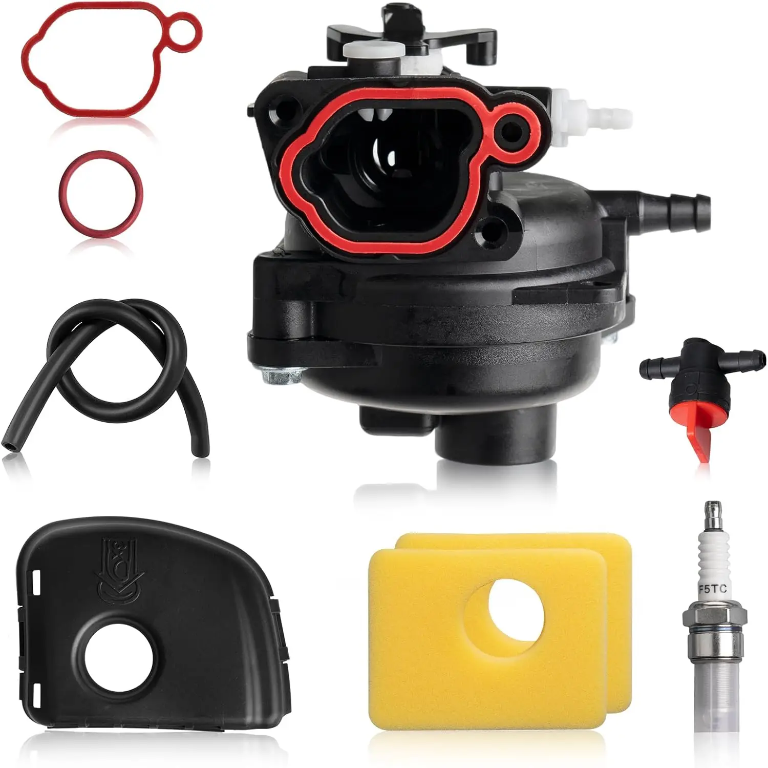 Carburetor Kit with Air Filter for Briggs & Stratton 300E 09P602 Series Engines, Replace 593261 591160, Includes Fuel Filter