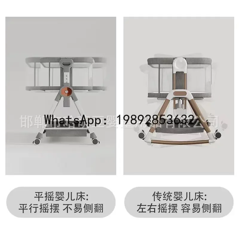 r15Multifunctional Cradle Bed Simple Side  Portable Splicing Bed Foldable Movable Baby Bed