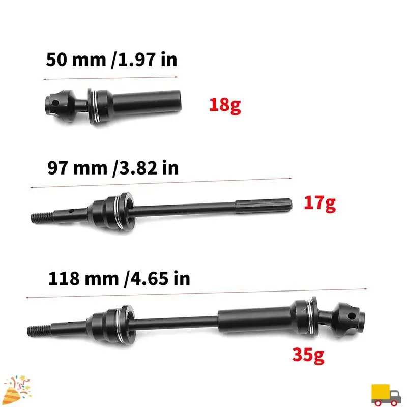 4 ชิ้นเหล็กด้านหน้าและด้านหลังเพลาขับ CVD สําหรับ 1/10 Traxxas Slash Rustler Stampede Hoss 4X4 RC รถอะไหล่อัพเกรด