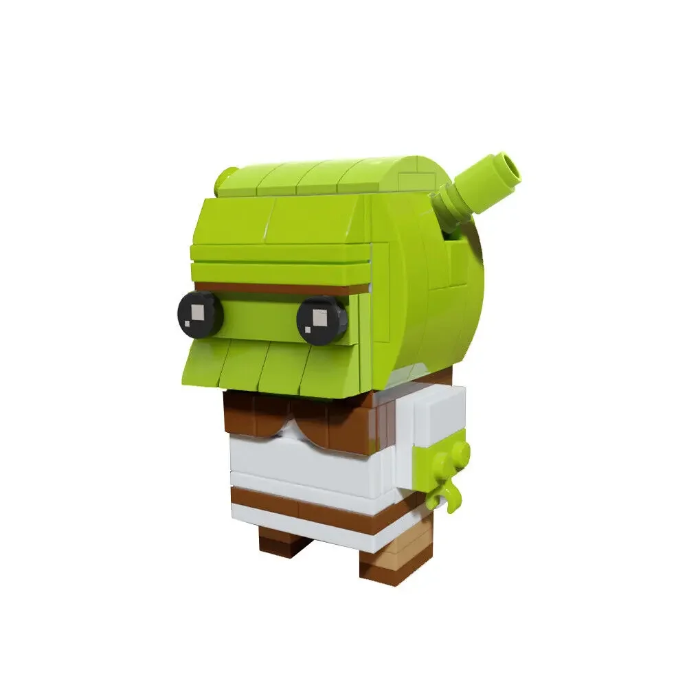 MOC-55337 ภาพยนตร์แอนิเมชั่นคลาสสิก Swamp Monster Building Block ชุดสีเขียว Monster Shrek Brickheadz รุ่น DIY เด็กปริศนาของเล่นของขวัญ