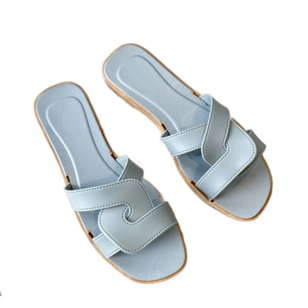 

Универсальные тапочки на плоской подошве с перекрестным поясом, шлепанцы из ПВХ на мягкой подошве, повседневные нескользящие тапочки для женщин и женщин