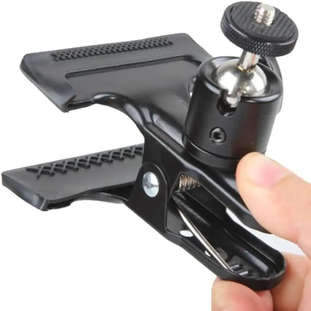Clip de fixation pour appareil photo à vis filetée 1/4 pouce, fixation rapide réglable pour réflecteur, rotule universelle pour trépied