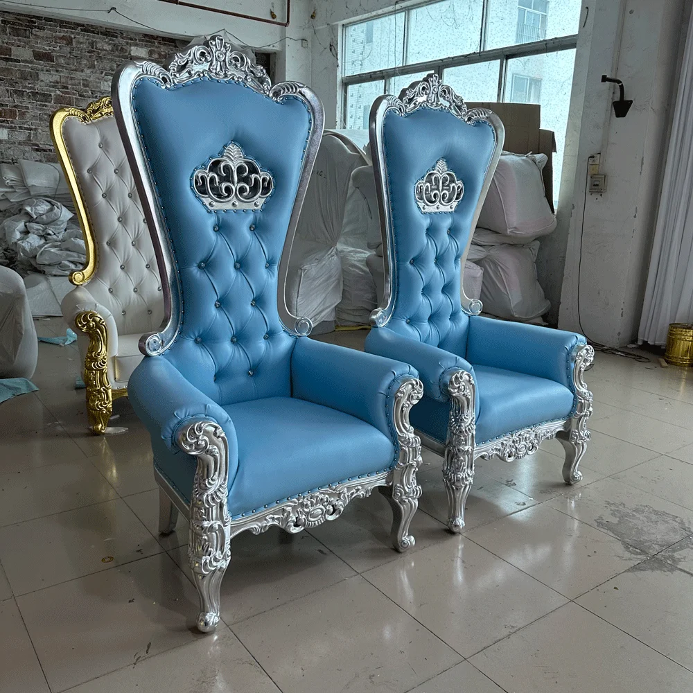 FSDKX Selling White Royal Wedding Couple Chairs Crown Sofa in Foshan China for Event Hot