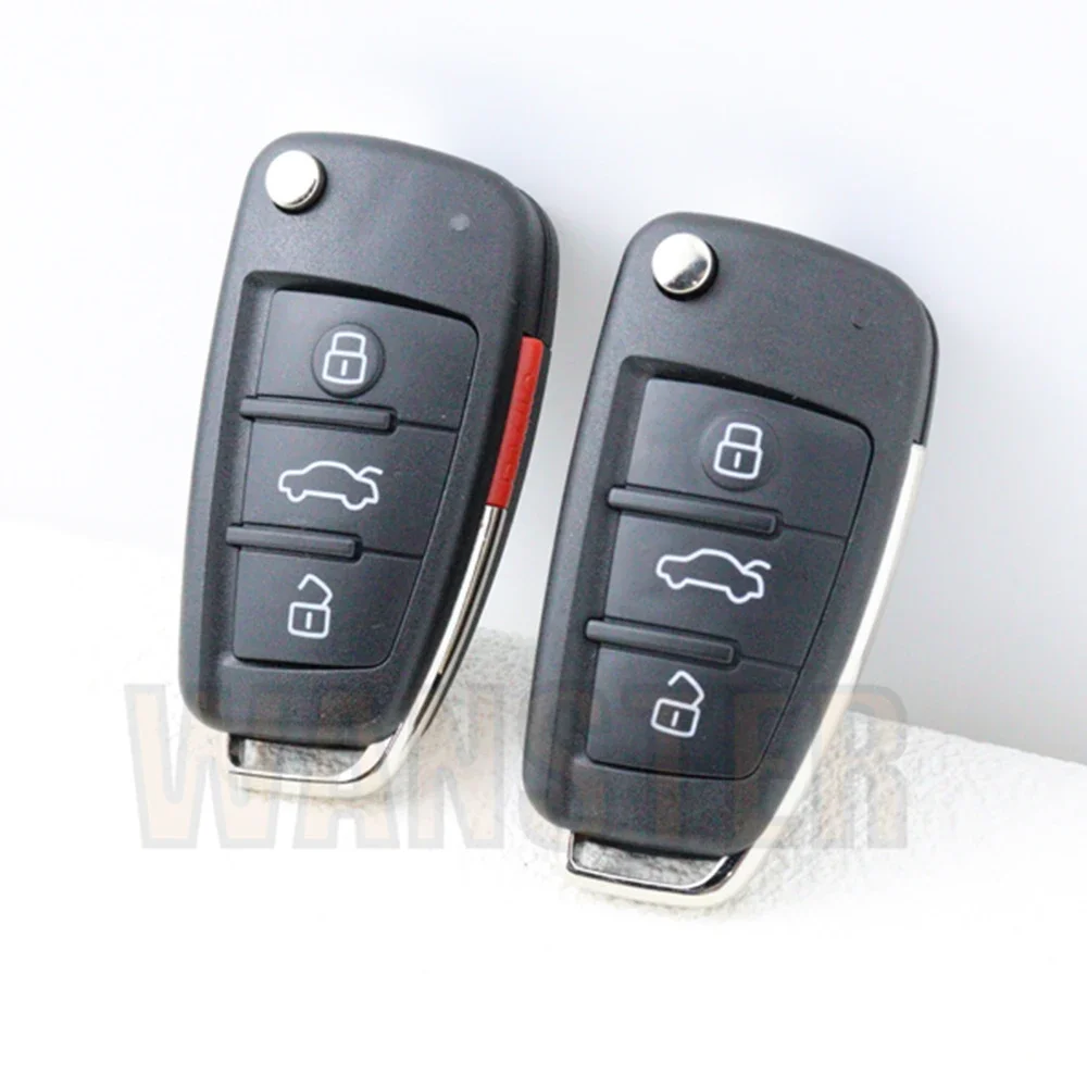 3 4 botton sostituisci Car Key Fob Shell Case Housing per Audi A1 A2 A3 A4 A8 2006 A6 A6L Q2 Q3 Q7 B7 S5 Allroad RS4 TT Flip Folding