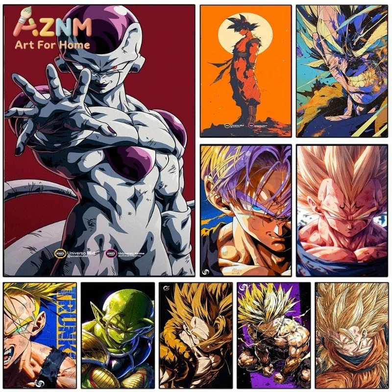 Dragon Ball Frieza Final Form Canvas Wall Art Anime Super Saiyan Print Collage For Teen Boys Bedroom Gaming Dorm Wall  Unframed