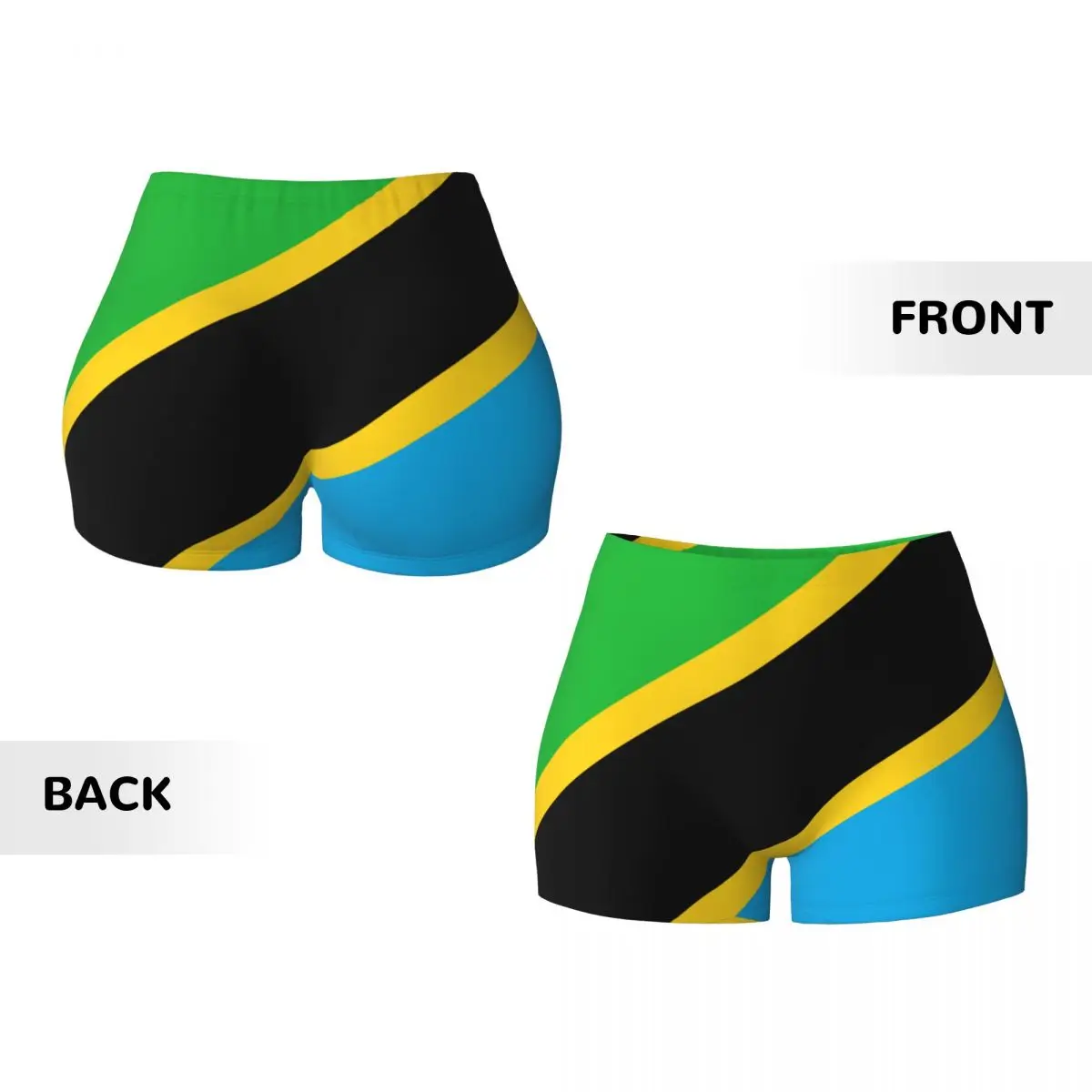 Womens Clothes Gym Push Up Short Elasticity Scrunch Butt Running Shorts Tanzania Flag Sports Shorts