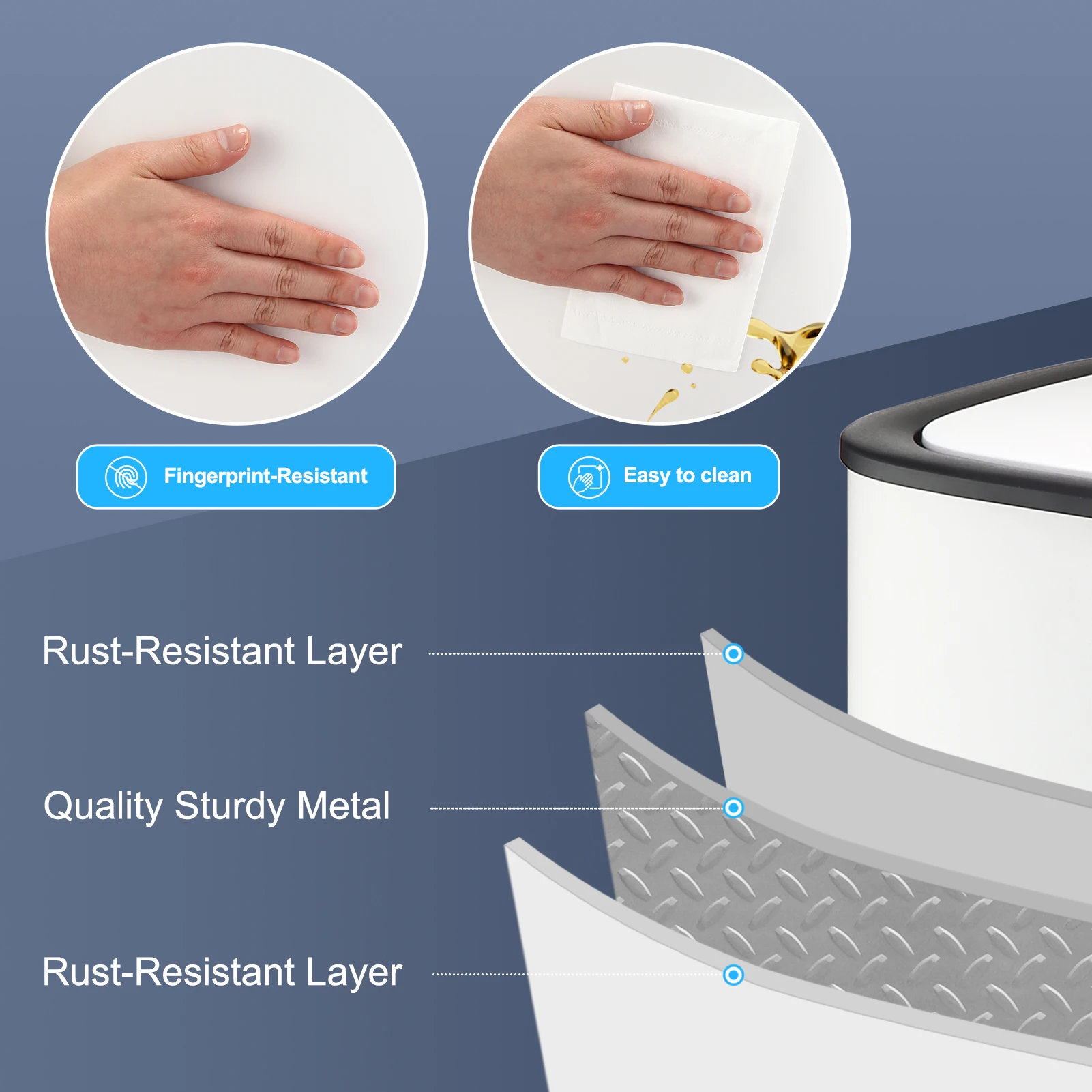 Automatic Trash Can with Lid,14.5 Gallon Smart Trash Can, 55L Motion Sensor Trash Can (use 13 gallon garbage bags) for Bedroom
