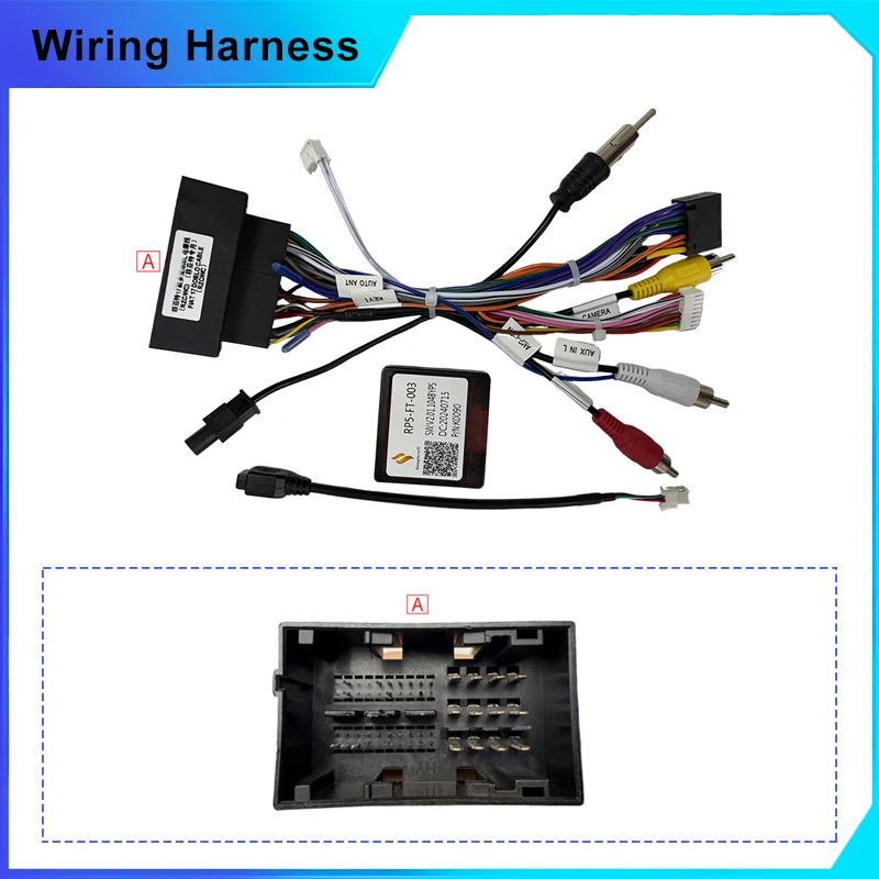 16pin Car Android Radio GPS Wiring Harness AdapterFor Fiat Doblo 500L Ducato 2007-20132din Stereo Plug Power Cable cord CANBUS