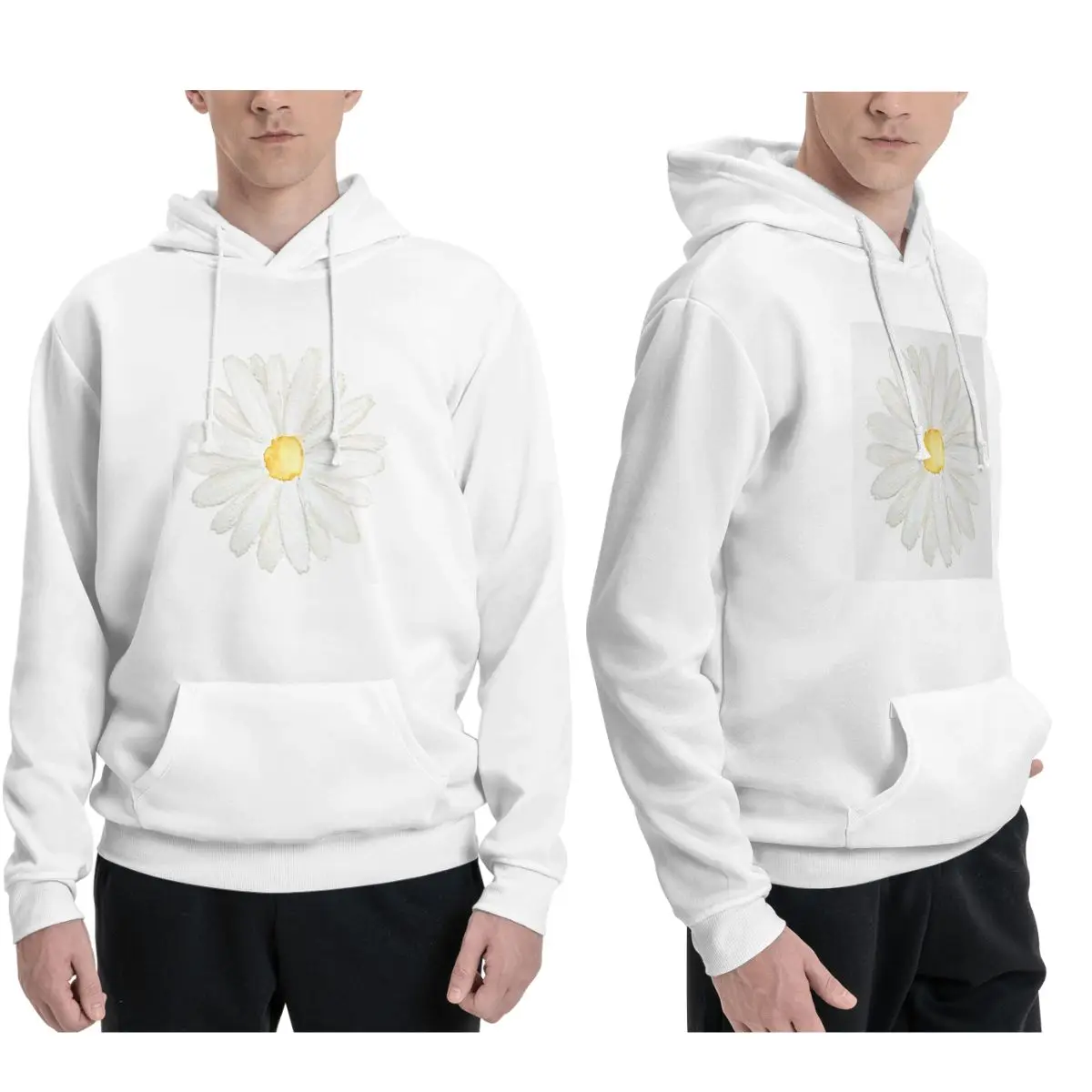 

Ручная роспись One Little White Daisy акварельные толстовки для мужчин и женщин пуловеры толстовки хип-хоп одежда с длинными рукавами осень-зима