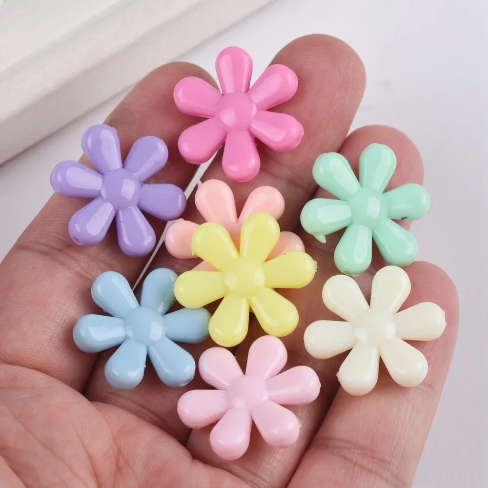 

24x22mm Flower Acrylic Plastic Loose Beads Wholesale Lot for Jewelry Making DIY Findings