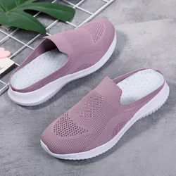 2022 NEW Mesh Slip-On Shoes Sneakers Women Summer Casual Slippers Lightweight Big Size Breathable