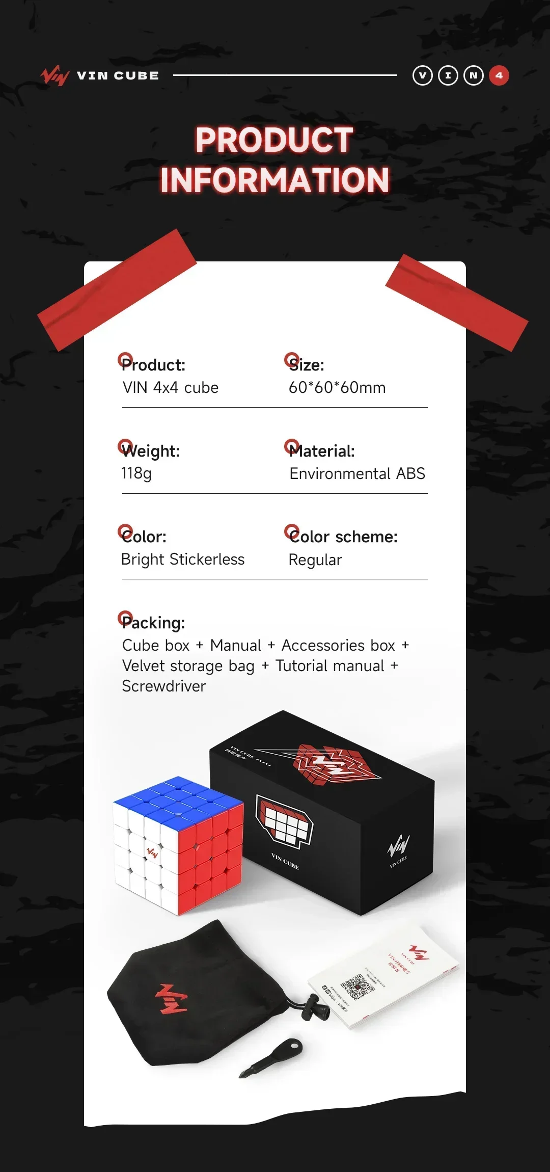 [ECube] Vin Cube 4M 4x4x4 Magnetic UV Vin 4 MagicCube MGC Designer Newest Magic Speed cube Vin Cube 4x4x4 Magic Cubes