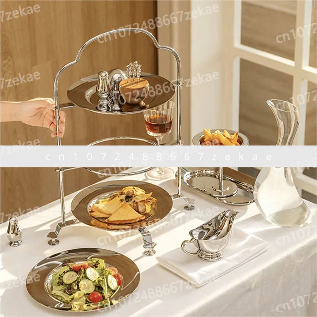 

Fast Food Display Cake Rack 3-Layer Metal Dinner Rack Party Food Server