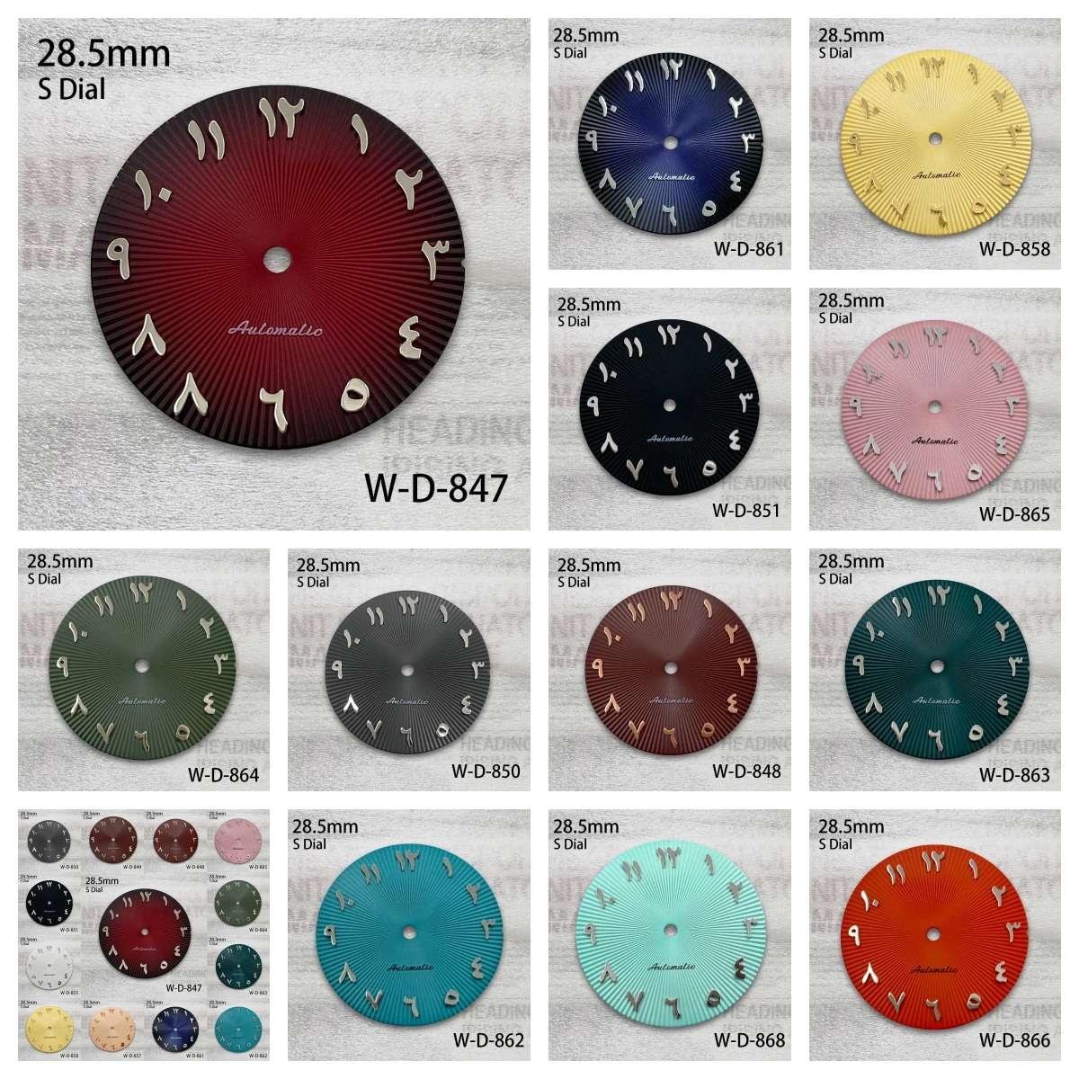 

28.5mm S Logo Arab Dial Suitable For NH35/NH36 Japan Movement Red Vertical Stripe Dial Watch Modification Accessories