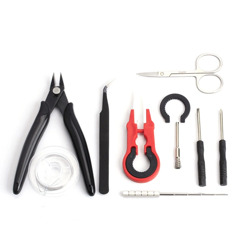 【PUBLICITY】Mini Vape Tool Kit Tweezers Pliers Wire Coil Jig Cotton DIY For Electronic Accessories Vape Bag Coiling Kit