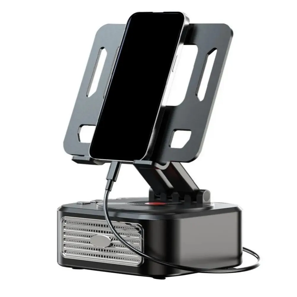 Portable Speaker Phone Speaker Stand Anti-Slip Base Flexible Rotation Mechanism Adjustable Phone Speaker Stand Black Office Desk